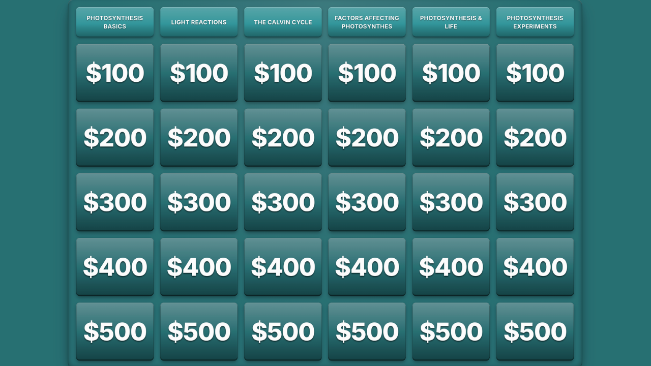 On The Line game board with categories and dollar values